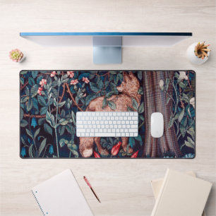 Fox in The Forest, William Morris Desk Mat