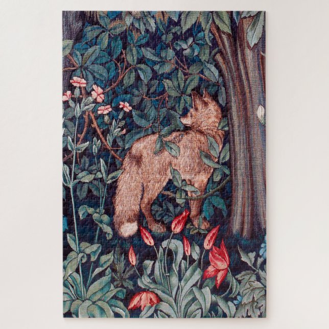Fox in The Forest, William Morris Jigsaw Puzzle (Vertical)
