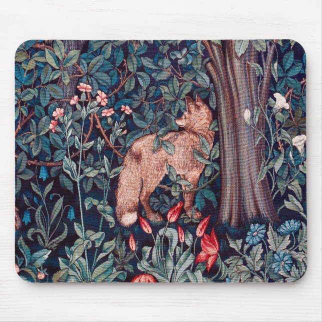 Fox in The Forest, William Morris Mouse Pad (Front)