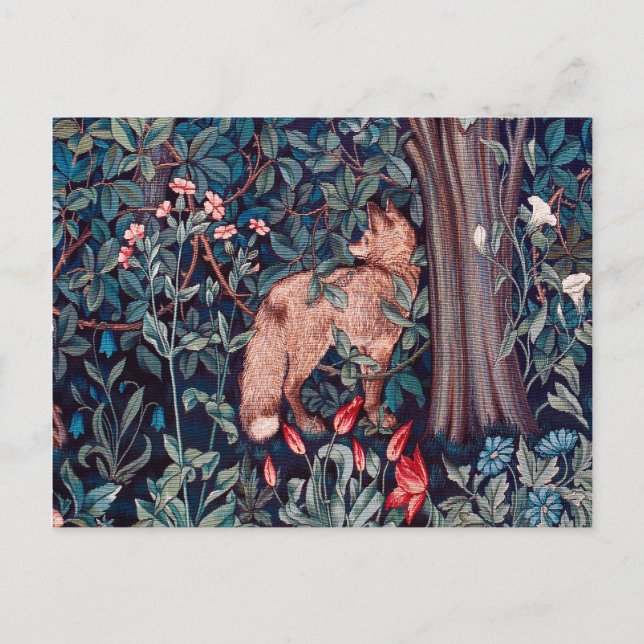 Fox in The Forest, William Morris Postcard (Front)