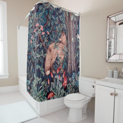 Fox in The Forest William Morris Shower Curtain