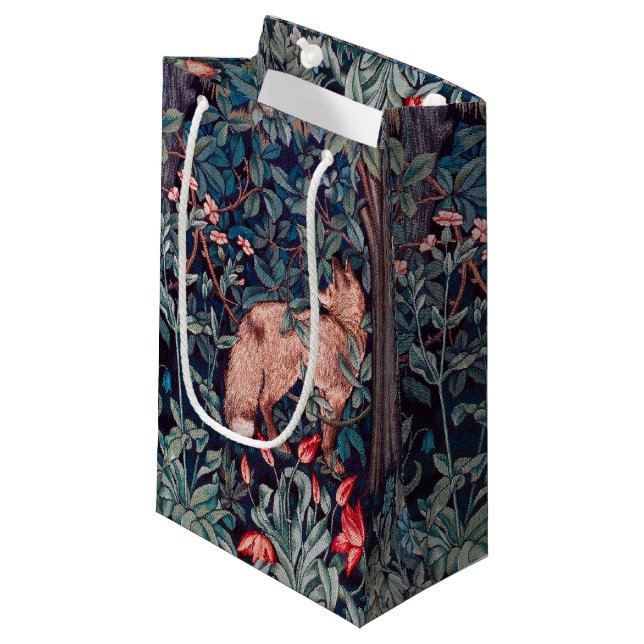 Fox in The Forest, William Morris Small Gift Bag (Front Angled)