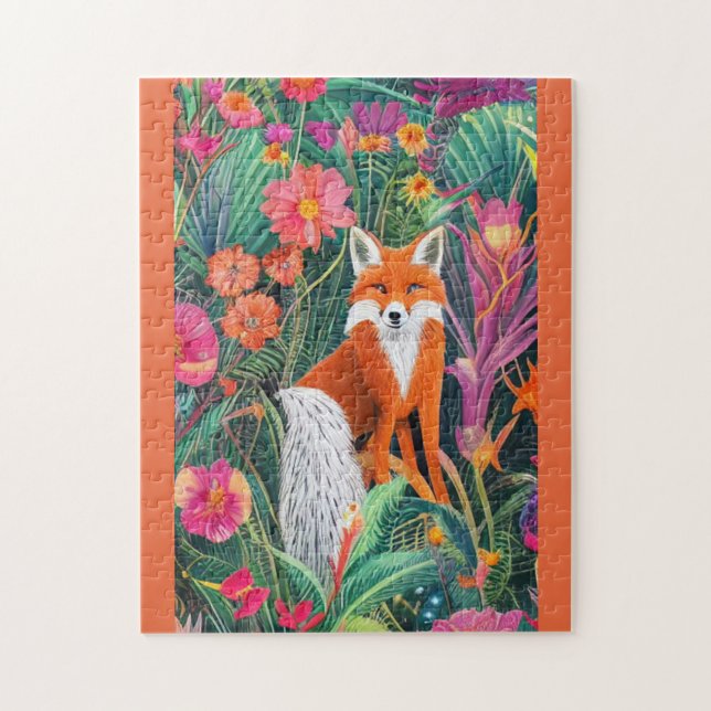 Fox in the garden  jigsaw puzzle (Vertical)