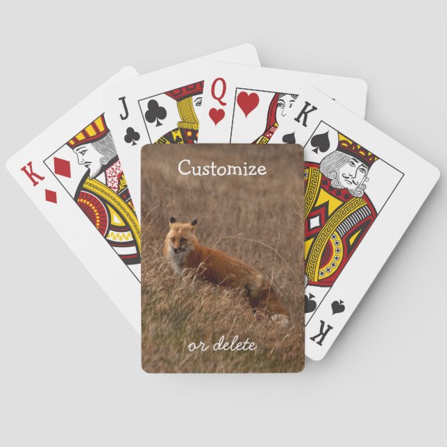 Fox in the Grass; Customizable Poker Cards (Back)