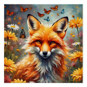fox in the meadow poster