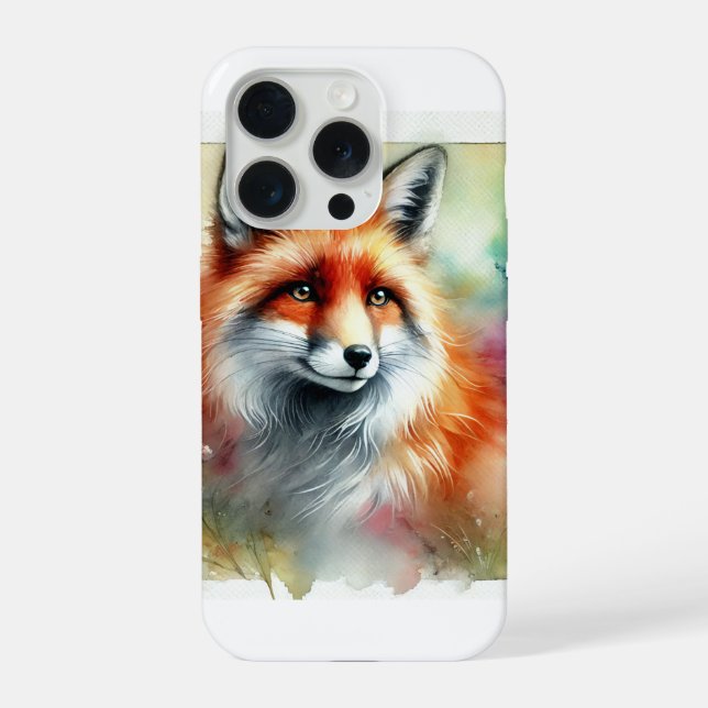 Fox in the Serene Forest 230924AREF126 - Watercolo iPhone Case (Back)