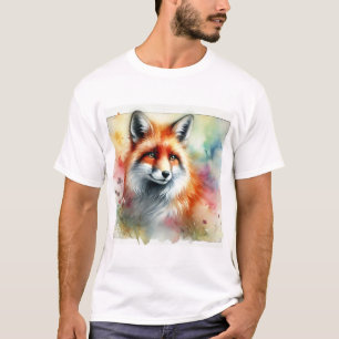 Fox in the Serene Forest 230924AREF126 - Watercolo T-Shirt