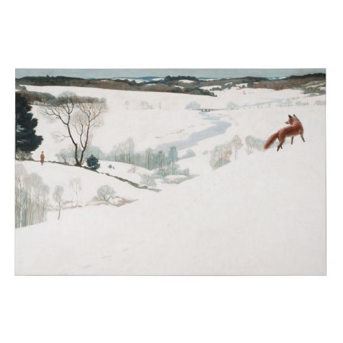 Fox in the Snow 1935 by Newell Convers Wyeth Faux Canvas Print