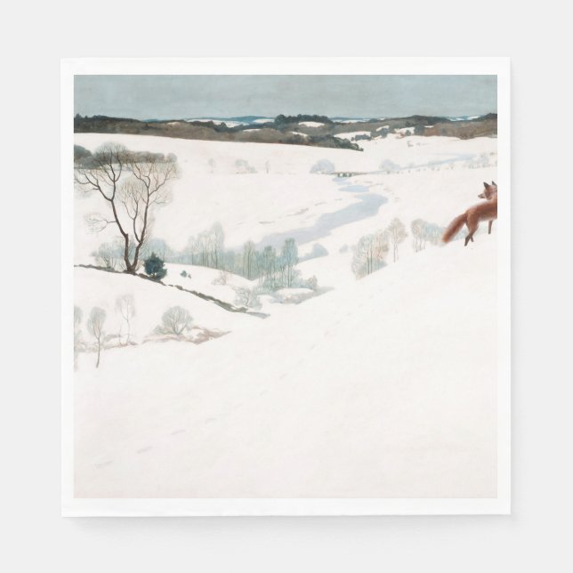 Fox in the Snow, 1935 by Newell Convers Wyeth Napkins (Front)