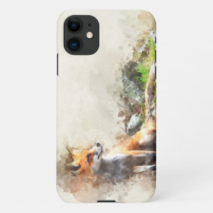 Fox in the wild painting iPhone 11 case