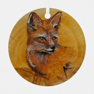 Fox in the Woods Metal Ornament
