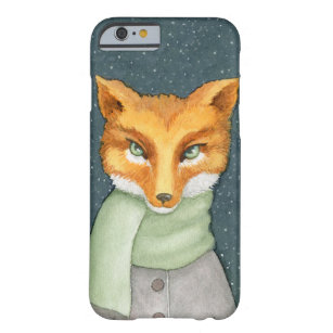 Fox in Winter Scarf Illustration Barely There iPhone 6 Case