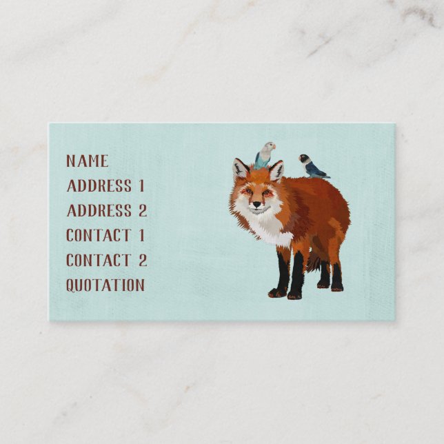 FOX & INDIGO BIRDS Business Card (Front)