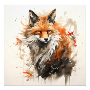 Fox Ink Painting Photo Print