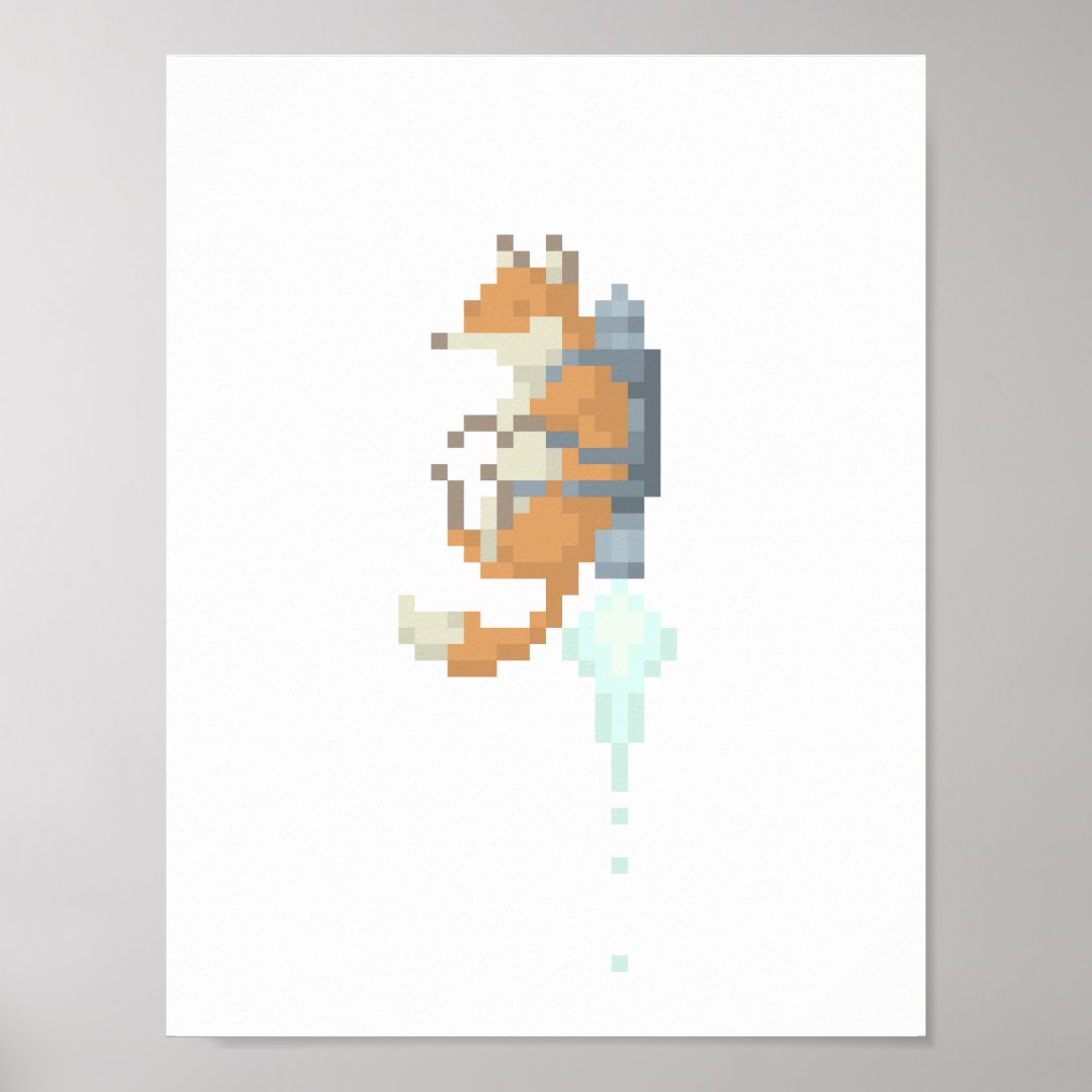 Fox Jetpack Pixel Art Poster | Zazzle