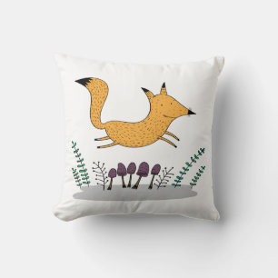 Fox Jump Throw Pillow