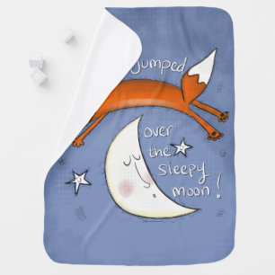 Fox Jumped Over the Moon Baby Blanket