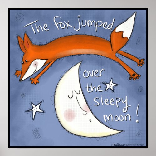 Fox Jumped Over the Moon Poster
