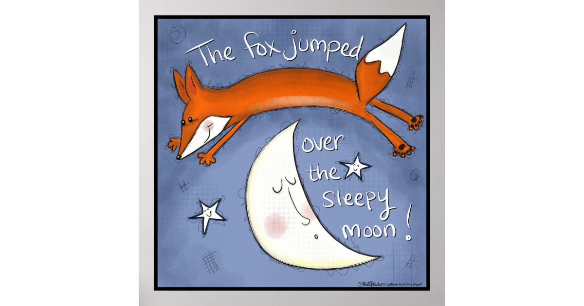 Fox Jumped Over the Moon Poster | Zazzle