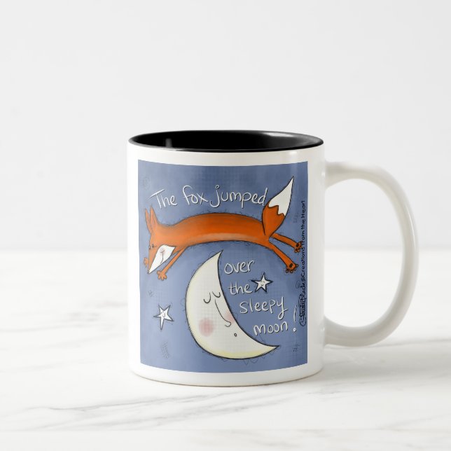 Fox Jumped Over the Moon Two-Tone Coffee Mug (Right)