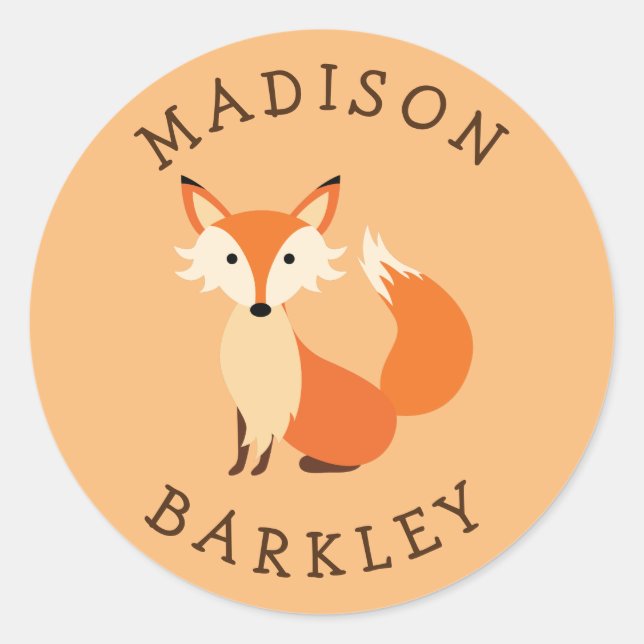 Fox Kid Cute Woodland Animal Envelope Seal Sticker (Front)
