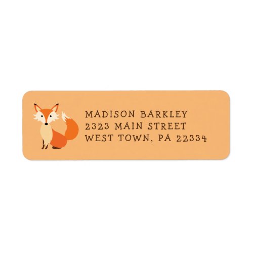 Fox Kid Cute Woodland Animal Return Address Label