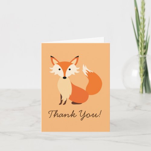 Fox Kid Cute Woodland Animal Thank You Stationary Note Card