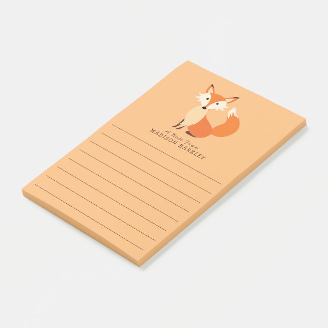 Fox Kid's Cute Woodland Animal Post-it Notes (Angled)