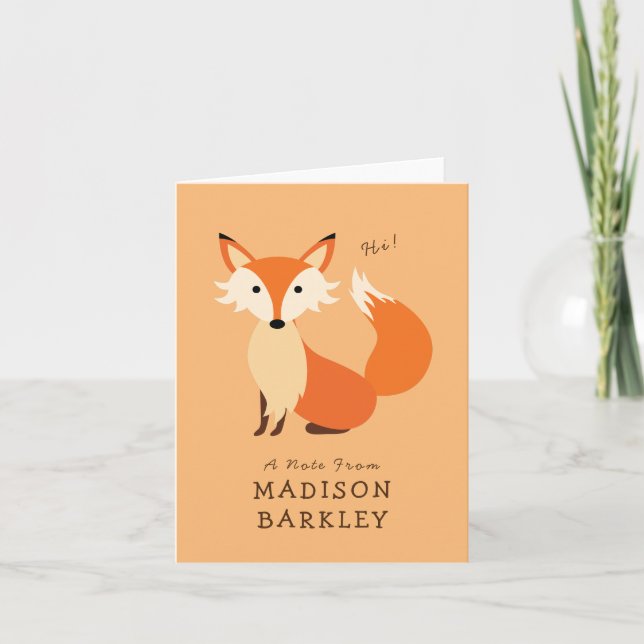 Fox Kid's Cute Woodland Animal Stationary Cards (Front)