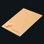 Fox Kid's Cute Woodland Animal Stationary Notepad<br><div class="desc">Add your child's name to this adorable cute fox cartoon stationary note pad!  Perfect for a kid that loves woodland animals and also loves writing letters!  Great for children that love foxes,  both boys and girls!  Makes a great gift for any kid too!</div>