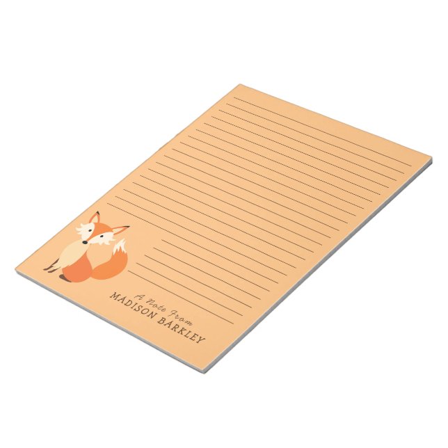 Fox Kid's Cute Woodland Animal Stationary Notepad (Angled)