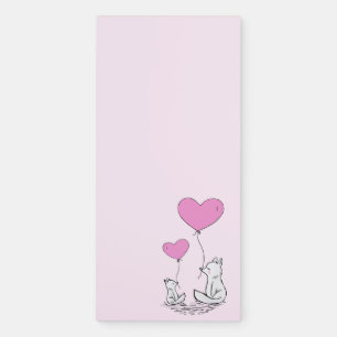 Fox Kit Heart Balloons Fridge Notepad