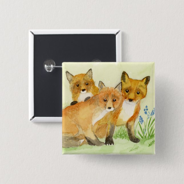 Fox Kits Button (Front & Back)