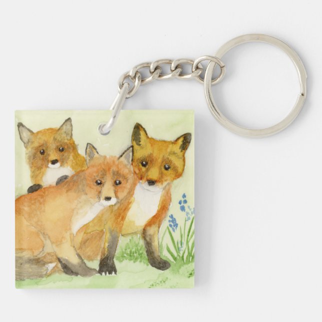 Fox Kits Keychain (Back)