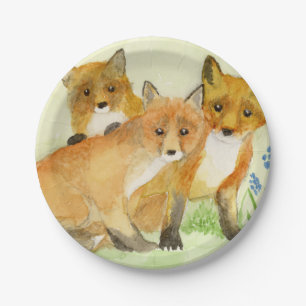 Fox Kits Paper Plates