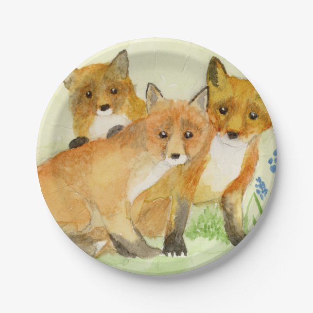 Fox Kits Paper Plates (Front)