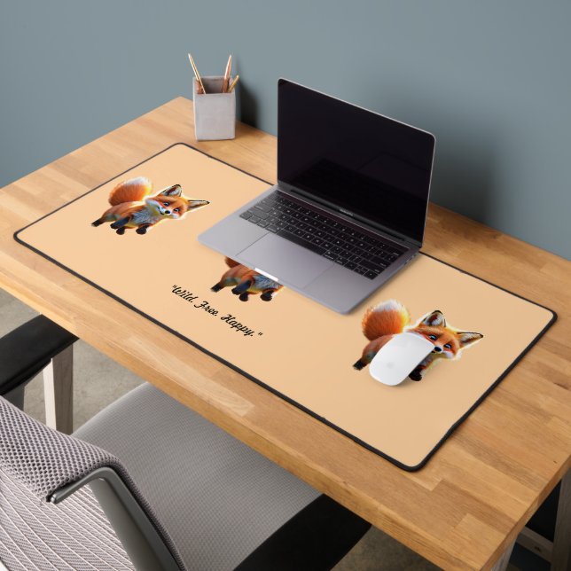 "Fox Kit's Tail Chase" Desk Mat (Office 2)