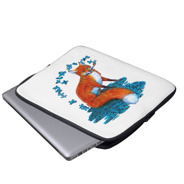 Fox Kitsune Surreal Butterfly Fantasy Dreamscape Laptop Sleeve (Front Bottom)