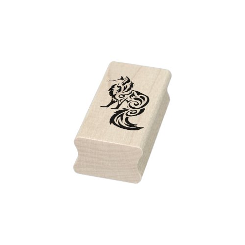 Fox Kitsune Tribal Rubber Stamp