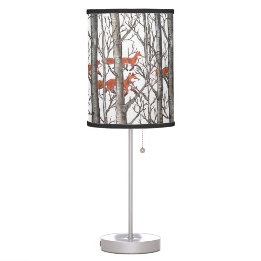 Fox Lamp Gray Black Rust Woodland Forest Winter (Left)