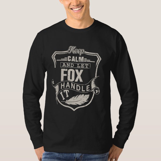 Fox Last Name Shirt Fox Name Birthday (Front)