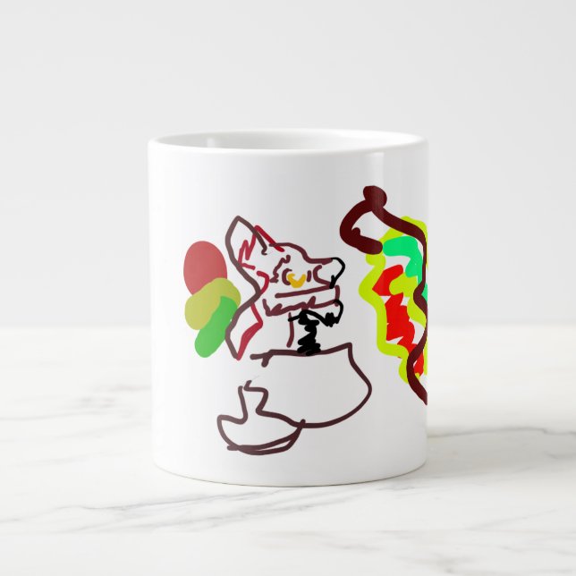 Fox latte fun autumn style giant coffee mug (Front)