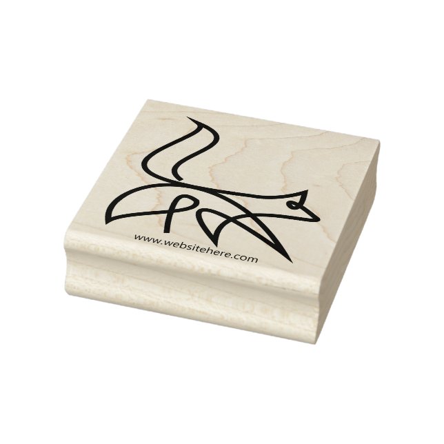 Fox Line Art Drawing Animal Logo Signature Rubber Stamp (Stamp)