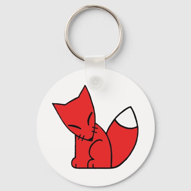 Fox logo (red) keychain (Front)