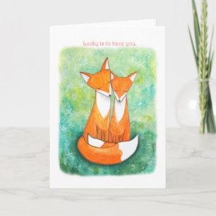 Fox Love Couple Valentine's day, Anniversary gift Card