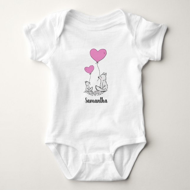 Fox Love Design Baby Shirt Bodysuit (Front)