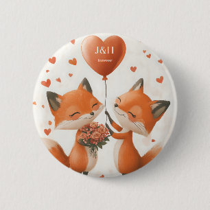 Fox Love Design with Customizable Initials Button