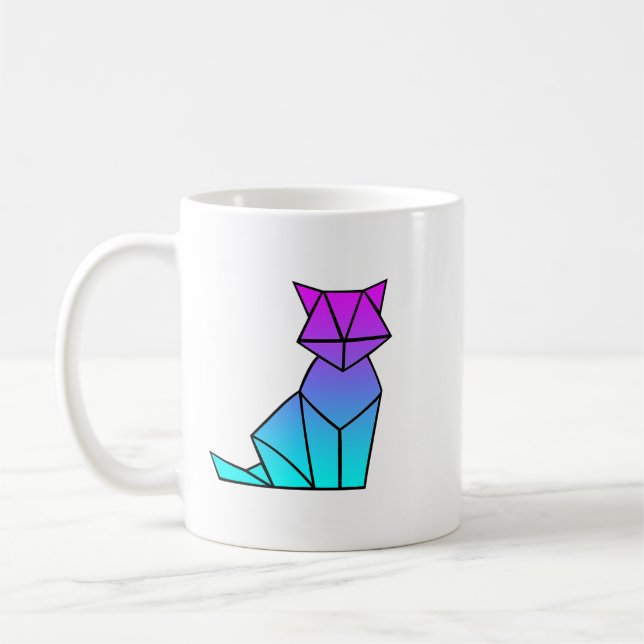 Fox Lover Origami Vaporwave Aesthetic Retro Love A Coffee Mug (Left)