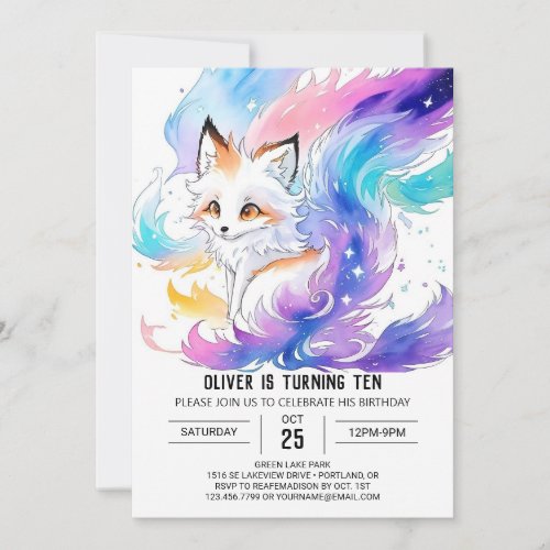 Fox Magic in the Woods Birthday Invitation