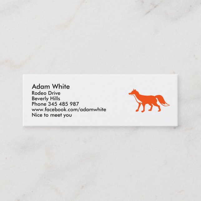 Fox Mini Business Card (Front)